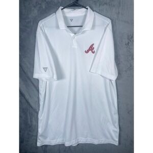 Atlanta Braves Baseball Levelwear Men's Polo Shirt White Red Size XL